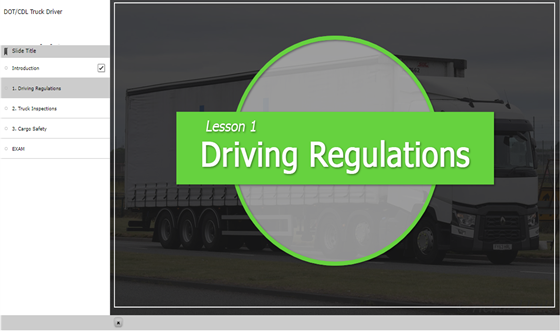 e-learning : DOT/CDL Truck Operator